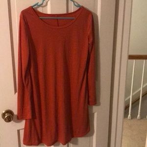 Orange soft t-shirt style dress
